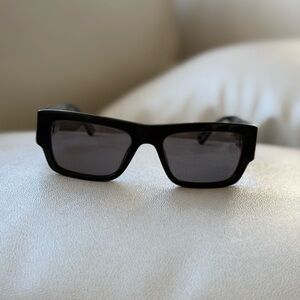 Versace Black Rectangular Sunglasses
